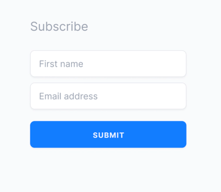 Subscribe form from the workshop exercise