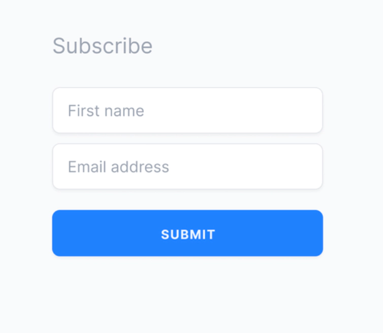 Subscribe form from the workshop exercise