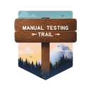 a wooden trail sign pointing at manual testing trail